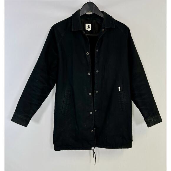 Carhartt Jackets & Blazers - Carhartt W'Ona Coach Canvas Jacket Quilted Lined Distressed Black Women’s Sm
